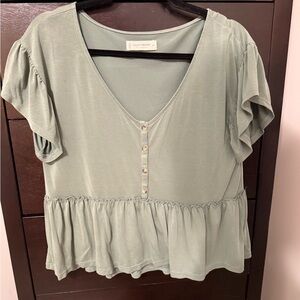 Lucky Brand Women's Sage Button Peplum Blouse